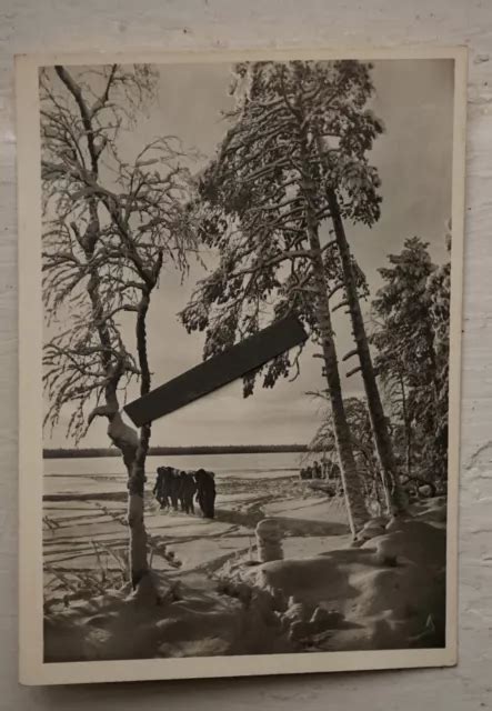 Foto Alt Wk Gebirgsj Ger Karelien Finnland Winter Vormarsch Landschaft