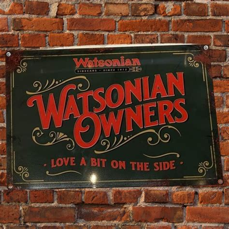 Watsonian Owners Tin Sign Watsonian Sidecars