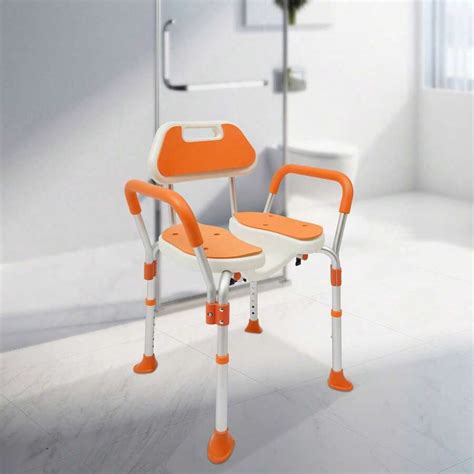 Durable Folding Shower Seat Adjustable Height Lbs Load Capacity