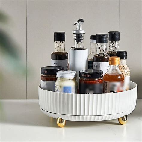 Rotating Storage Rack Spice Rack Rotating Storage Shelf Fit For Kitchen