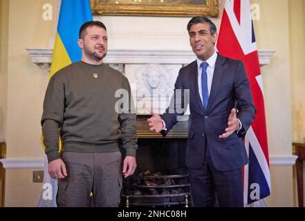President of Ukraine Volodymyr Zelensky (R) and Prime Minister of ...