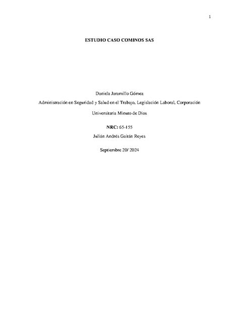 Estudio CASO Cominos SAS Riesgos Mecanicos Y Electricos 1 ESTUDIO