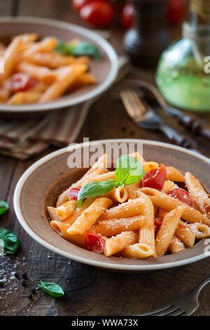 Short Italian Pasta Penne With Durum Wheat Grains Stock Photo Alamy