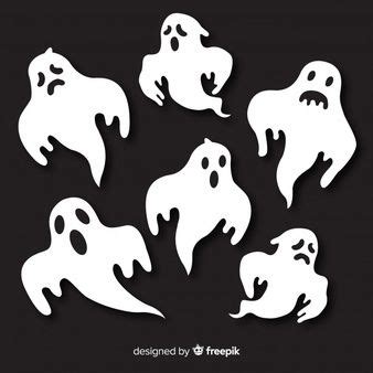 Premium Vector Pack Of Halloween Ghosts Halloween Ghosts Halloween