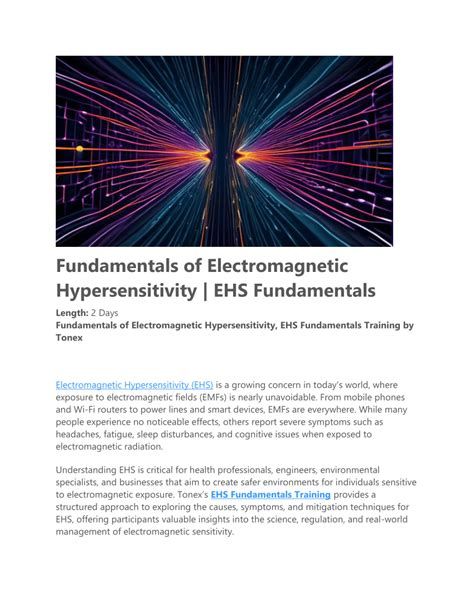 Pdf Fundamentals Of Electromagnetic Hypersensitivity Ehs