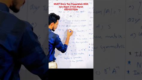 Matrix Determinant Muet Entry Test Preparation Classes Youtube