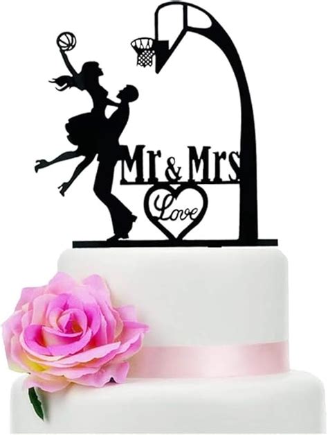 Erotngo Basketball Wedding Cake Topper Rustic Mr Mrs Cake Decoration