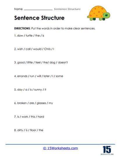 Make It Clear Worksheet Worksheets Sentence Structure