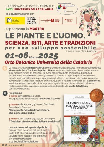 Mostra Le Piante e l Uomo allUniversità della Calabria CSV Cosenza