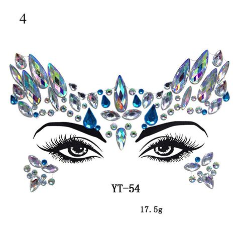 Face Gems Adhesive Glitte Jewel Tattoo Sticker Festival Rave Party Body