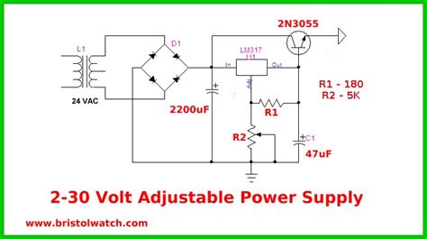 LM317 Power Variable Supply Circuit Diagram