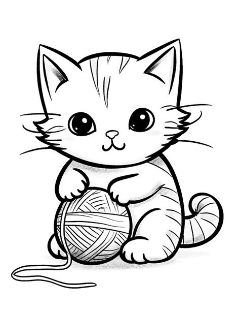 Cute Coloring Pages Free Printable Sheets Kittens Coloring Cat