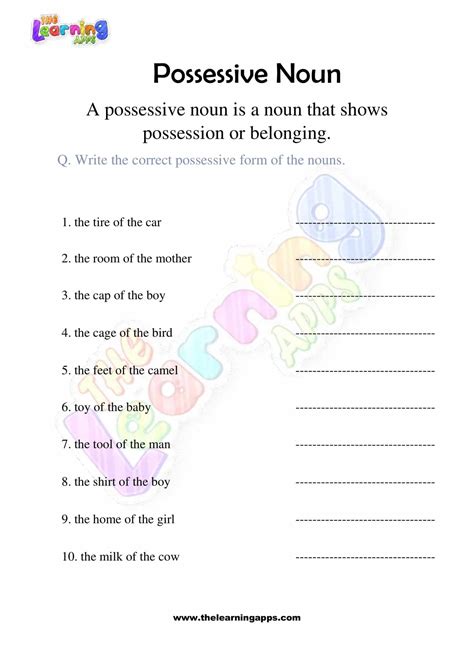 Possessive Nouns Plural And Singular Worksheets