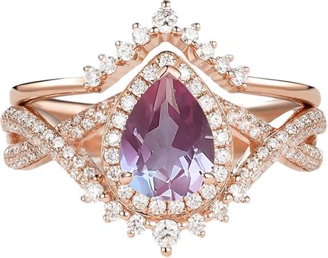 Amazon Ct Pear Shaped Alexandrite Engagement Rings For Women