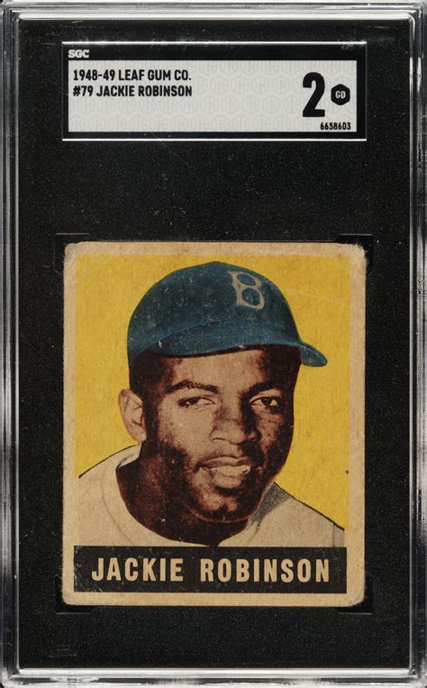 Leaf Jackie Robinson Rookie Sgc Good Rea Archive