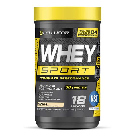 Cellucor Whey Sport Protein Powder Vanilla Post Workout Recovery