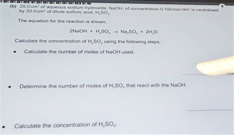 Selesai Cm Of Aqueous Sodium Hydroxide Naoh Of Concentration