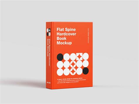 Flat Spine Hardcover Book Mockup