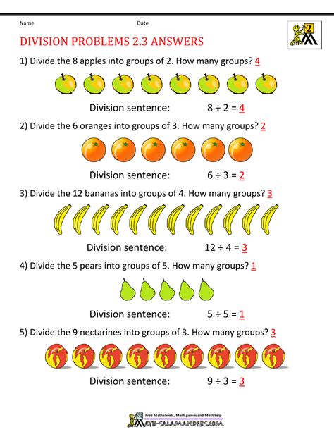 Simple Division Worksheets