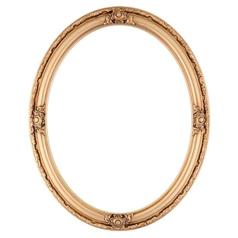 An Oval Gold Frame On A White Background