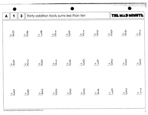 Division Math Minute Worksheets