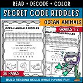 ocean animals secret code riddles read decode literacy activities