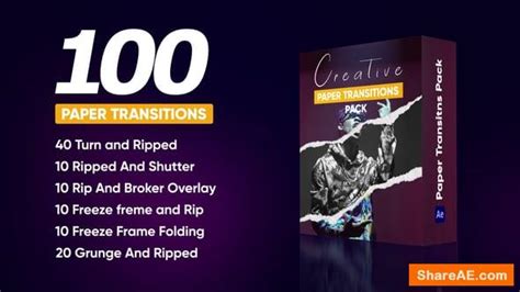 Videohive Creative Paper Transitions Pack Free After Effects