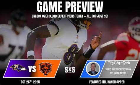 Baltimore Ravens vs Chicago Bears Picks and Predictions October 26th ... 