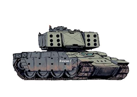 A Drawing Of A Tank On A White Background