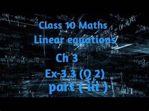 Class Maths Ch Linear Equations Ex Q Part Iii