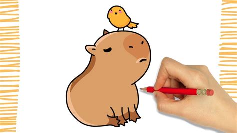 Como Dibujar Un Capibara Con Un Pajarito Kawaii I F Cil Youtube