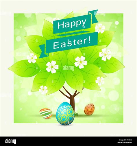 Easter Background With Decorated Eggs Stock Vector Image Art Alamy