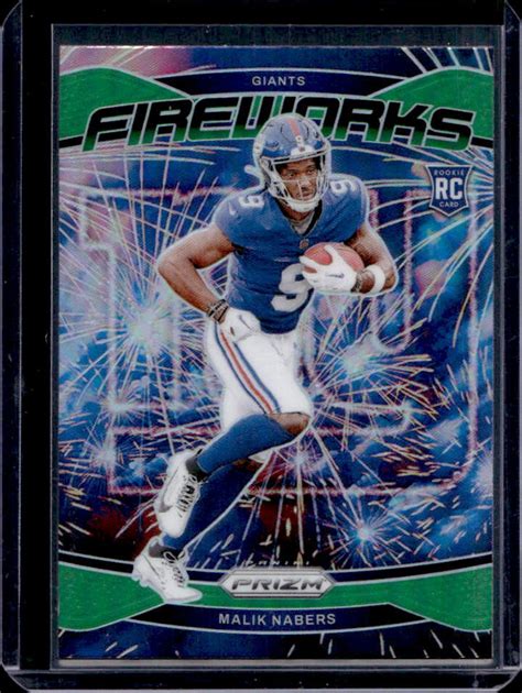 2024 Panini Prizm Malik Nabers Fireworks Green Rookie RC 21 Giants EBay