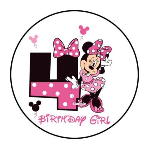 Minnie Mouse Th Fourth Birthday Stickers Envelope Seals Labels Tags