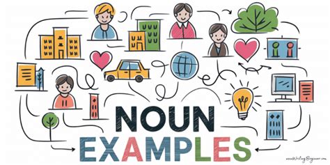 350 Noun Examples Types Lists Sentences Writing Beginner