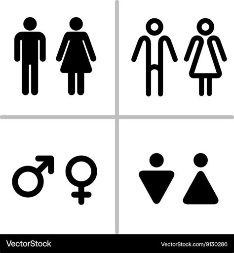 Vector Set Of Wc Icons Isolated On A White Background Washroom Icon