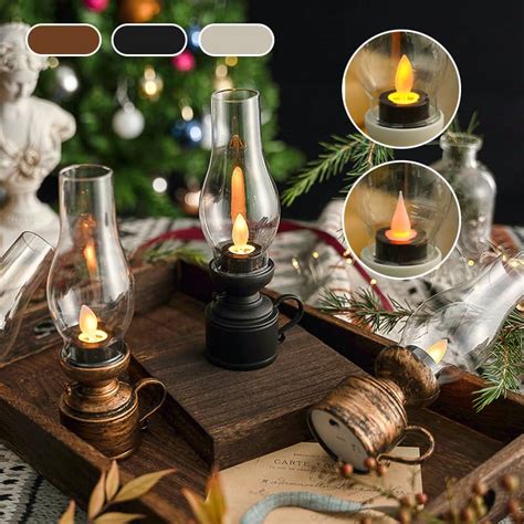 Led Vintage Kerosene Lamp Electronic Swing Candle