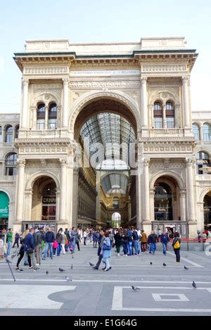 Galleria Vittorio Emanuele Entrance As Seen From Duomo Square In Milan