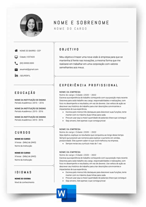 Curr Culo Pronto Para Editar No Word Resume Template Word Resume