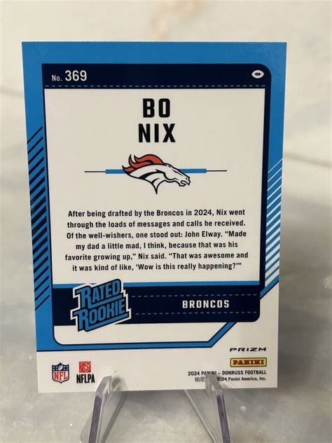 Bo Nix Panini Donruss Optic Preview Rated Rookie Pink Prizm