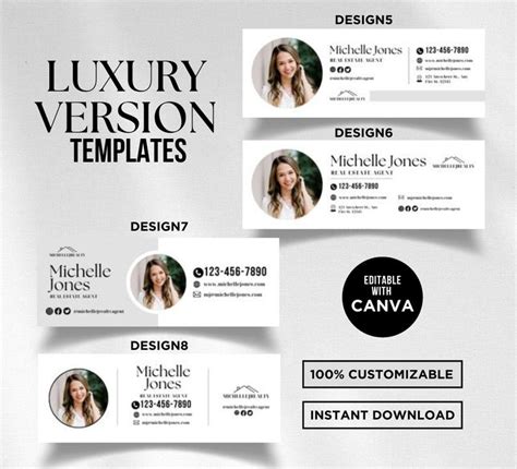 Email Signature Canva Template Real Estate Email Signature Template