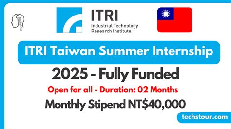 ITRI Taiwan Summer Internship 2025 Fully Funded