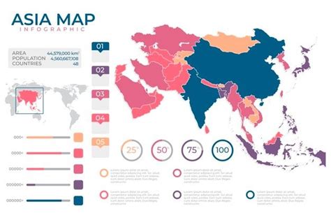 Premium Vector Flat Design Infographic Map Of Asia Infographic Map