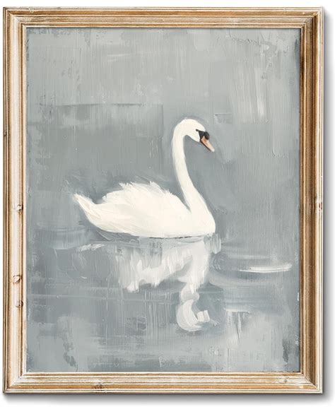 Aefer Vintage Swan Wall Art Swan Vintage Canvas Art Prints For Wall