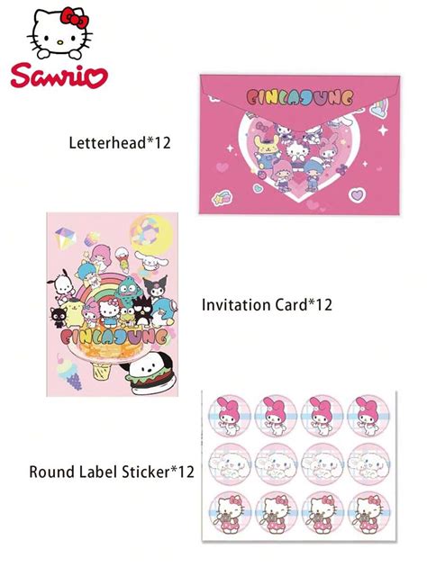 Sanrio 12 jeux d invitations officiellement licenciées Sanrio Hello