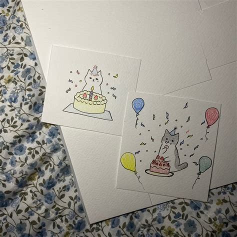 Cute Birthday Cards With Cats Birthday Card Drawing Cute Birthday