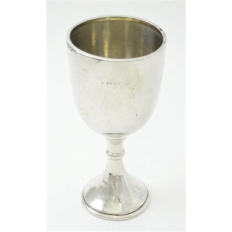 A Silver Goblet Of Chalice Form Hallmarked Birmingham C Maker