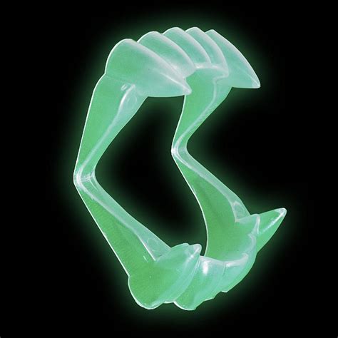 Skeleteen Glowing Clear Vampire Fangs Glow In The Dark Transparent