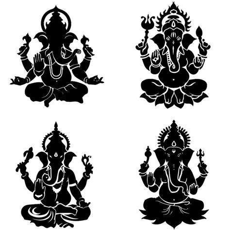 Premium Vector Silhouette Of Hindu God Ganesha Minimalist Ganesha