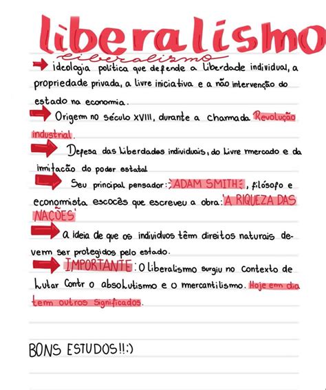 Liberalismo Resumos enem Resumos de história Liberalismo